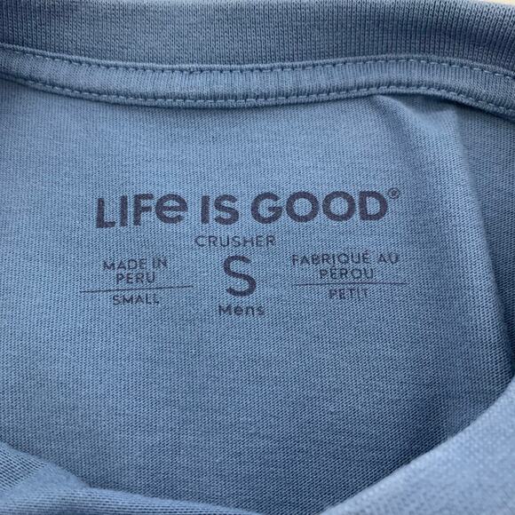 Life is Good Men's Jake Grill Short Sleeve Crusher Tee Blue Size S - Picture 6 of 15